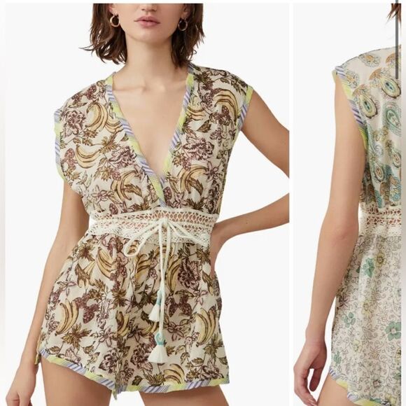 NWOT Free People Cathing Waves Romper Sz Med - Picture 1 of 9